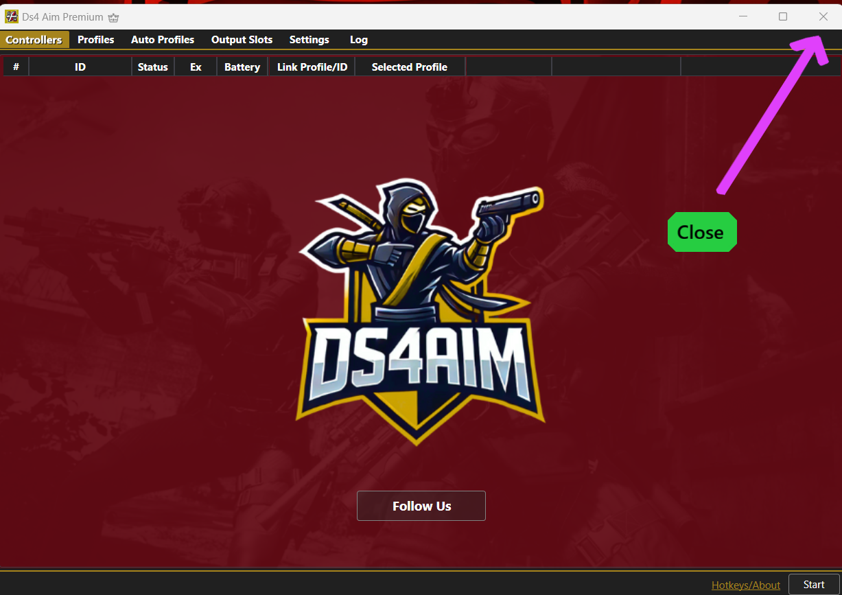 Closing and reopening DS4 AIM