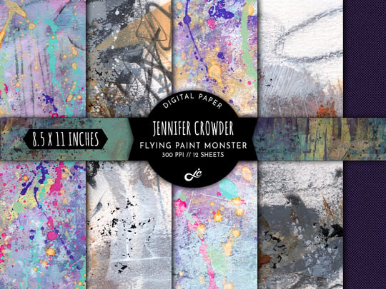 The Flying Paint Monster 8.5" x 11" Digital Paper Pack