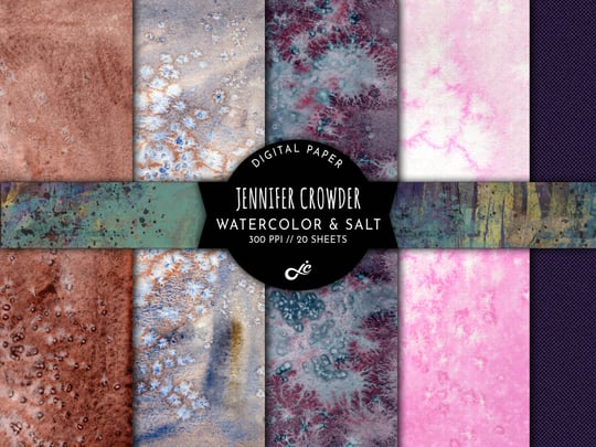 Watercolor & Salt Digital Paper Pack