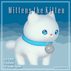 Mittens the Kitten || VRC Asset (Follower + Plushie)