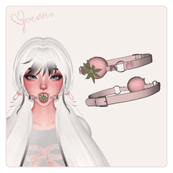 ୨୧﹒'pretty please' strawberry ball gag ﹒୨୧