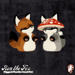 🐾🦊Ren the Fox - Plushie Head Pet 🦊🐾
