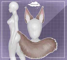 Fluffy Cat, Skunk, Squirrel, Tail and Ears Set