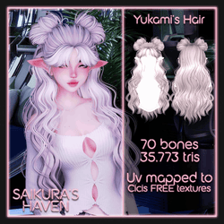 Yukami's Curly Spacebun Hair for VRChat