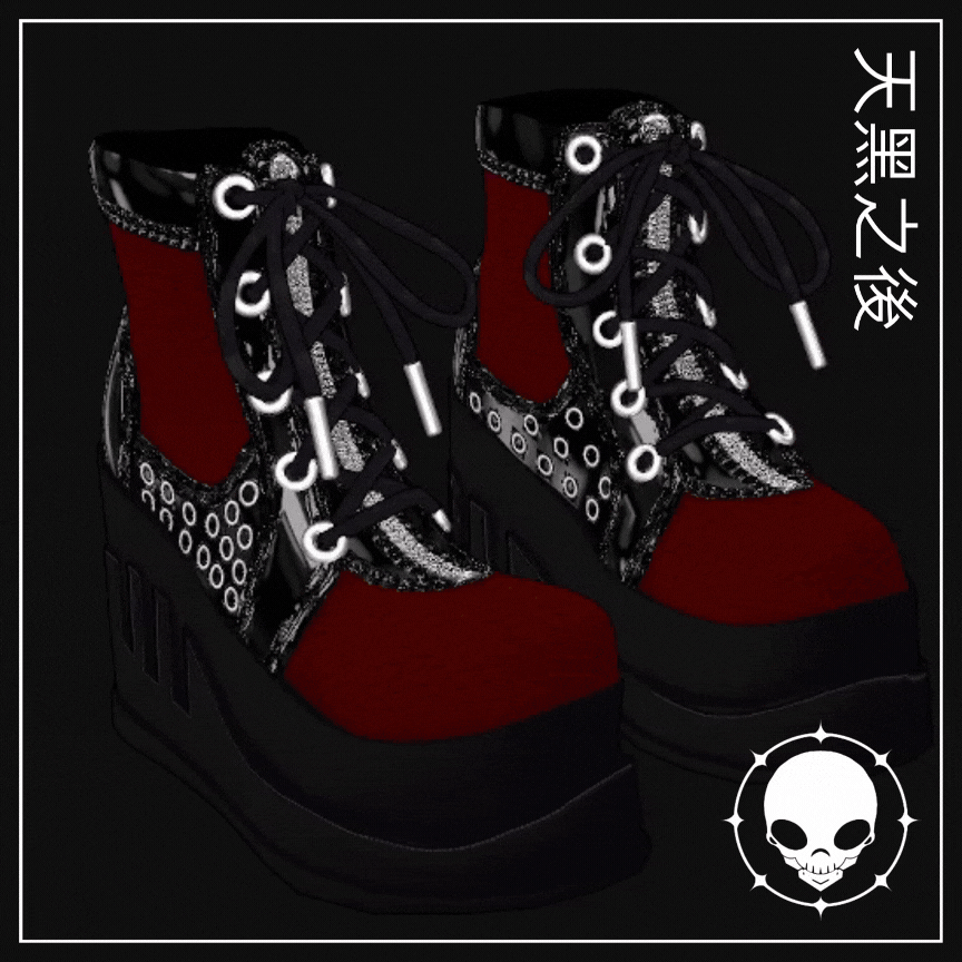 MIX LATEX BLACK BOOTS