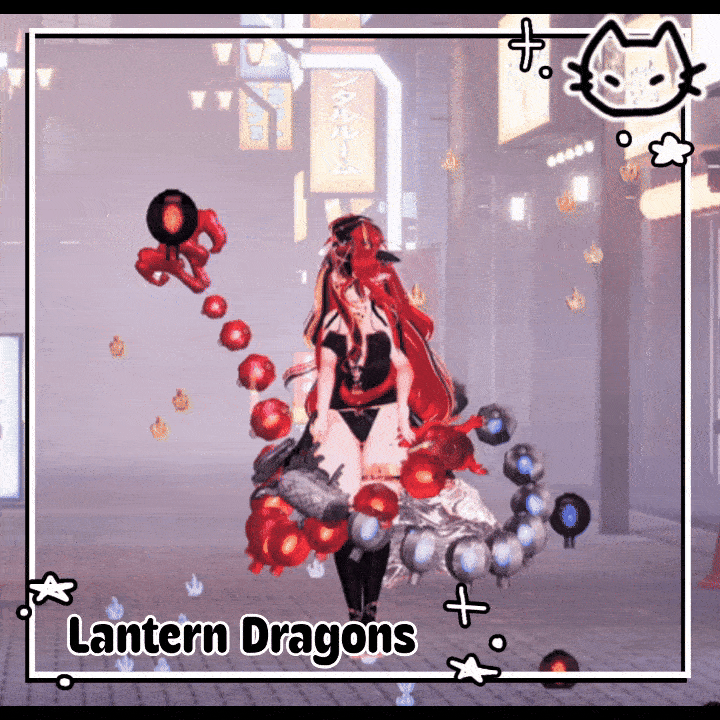 🏮 Lantern Dragons 🏮 Dragon Flow Ribbon with Ambient Lantern and Fire particles🏮 VrChat Asset
