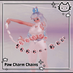 🤍 Paw Charm Chains!!! 🤍  Paw Ribbons 🤍 VrChat Asset