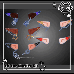 🌿 ELF EAR MASTER KIT 🌿 43 Decals -- 5 Jewelry Sets -- 7 Skintones 🌿  Elf Ears 🌿  VrChat Asset (copy)