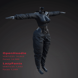 LazyFit Hoodie / Pants (VRChat Outfit VRBASE EGIRL)