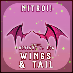  (  ` ꒳ ´ )✧ ♡  NITRO .ᐟ ✦ Demon wings & tail ✦ Commercial