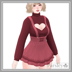 Heart Knit Suspender Dress
