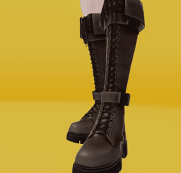 ClippyLeatherBoot(Black/Brown)