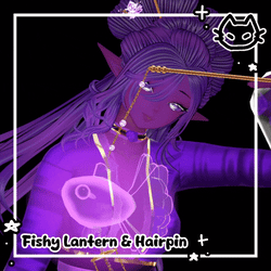 𓆝 ⋆｡𖦹°‧  Fishy Hairpin & Lanterns  °‧ 𖦹⋆｡𓆝 Fish Accessory 𓆝 ⋆｡𖦹°‧ Fish Lantern 𓆝 ⋆｡𖦹°‧ VrChat Asset