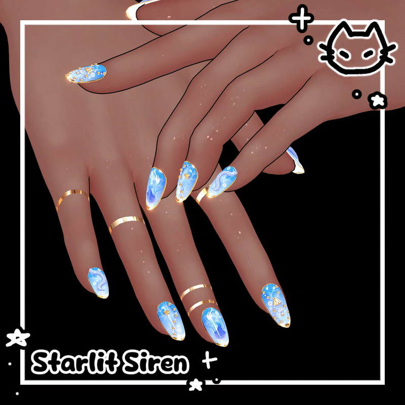 🐚 Starlit Siren 🐚 Mermaid Nails 🐚 VRBase Egirl 🐚 Aquatic Nails