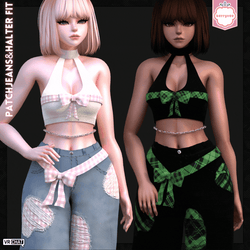 ꒰ა 🍓; PATCH JEANS & HALTER FIT | RIGGED | VRCHAT ASSET