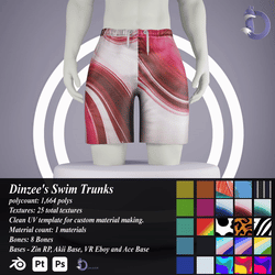 Dinzee's Male Swim Trunks