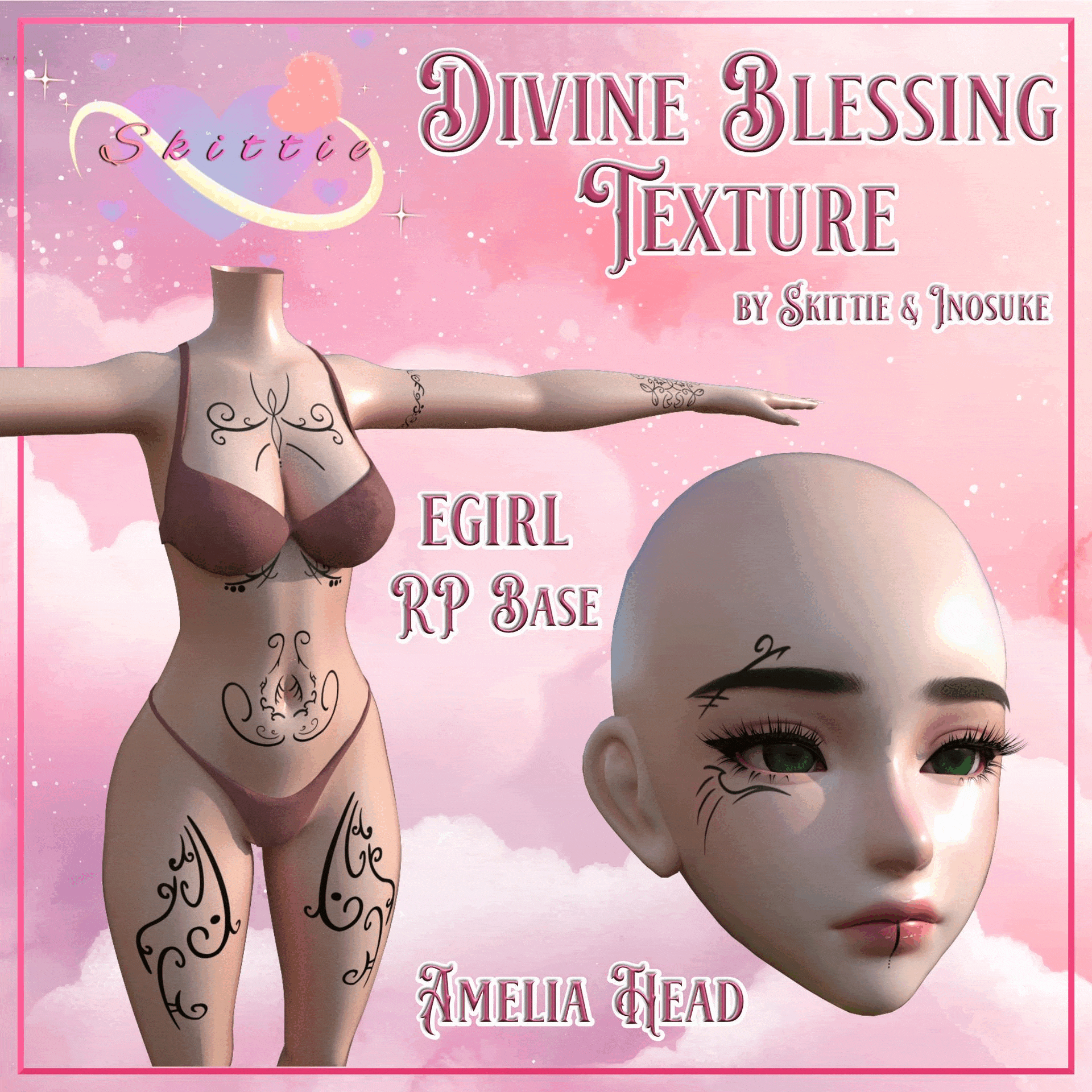 DIVINE BLESSING TEXTURE by Skittie & Inosuke [RP, EGirl, Amelia]