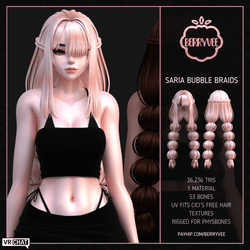 SARIA BUBBLE BRAIDS | RIGGED | VRCHAT ASSET