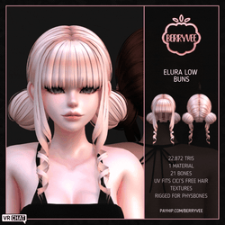 ELURA LOW BUNS | RIGGED | VRCHAT ASSET