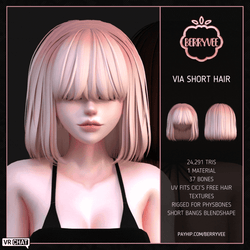 VIA SHORT HAIR | RIGGED | VRCHAT ASSET