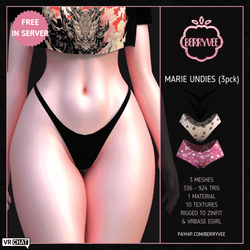 MARIE UNDIES (3-pck) | RIGGED | VRCHAT ASSET [FREE IN SERVER]