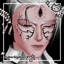 𒅒 CYBERSIGILISM.01 𒅒 FREE 𒅒 CYBER SIGIL FACE JEWELRY 𒅒 Cyber Metal VrChat Asset