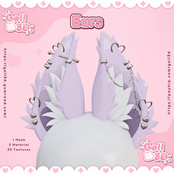 Ears (#8) Fluffy Piercings - VRChat Asset