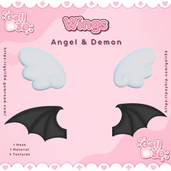 Wings (#3) Angel & Demon/Bat - VRChat Asset