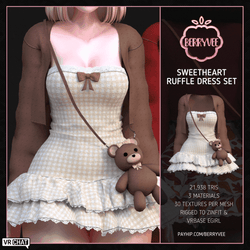 SWEETHEART RUFFLE DRESS SET | RIGGED | VRCHAT ASSET