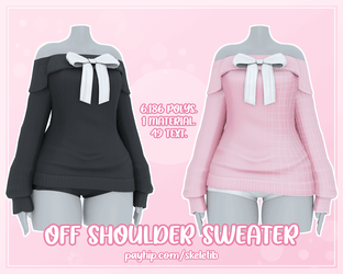 Off Shoulder Sweater [FIT, RP, E-GIRL & ANIME BASE]