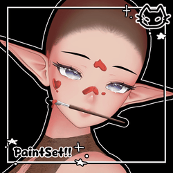 🎨🖌️ Paint Set !! 🎨🖌️ Paintbrush mouth charm & face paint 🎨🖌️ Artist VRChat  Asset