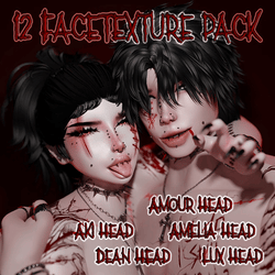 12 Face Texture Pack - Halloween/Scars