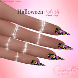 Halloween Polish ♡ + basic rings