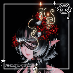 🪭 MOONLIGHT REQUIEM 🪭 Death Accessory 🪭 Candle , Spider Lily, Moth Hairpiece 🪭