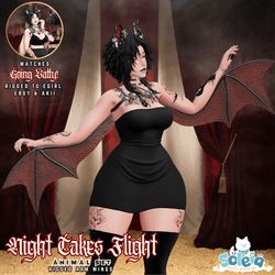 Night Takes Flight! - Goth Bat Arm Wings (Matches Going Batty! - Egirl, EBoy, Akii)