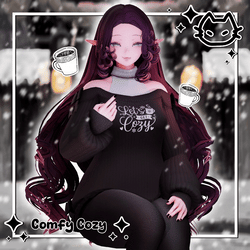 ⋆⁺₊❅☕ Comfy Cozy ☕ ❅⁺₊⋆ Outfit Set ☕ ❅⁺₊⋆ Winter Sweater Outfit, VRBase Egirl, GM Fem base