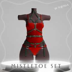 𝜗𝜚⋆₊˚ Mistletoe Bodysuit Set~ Panda, ZinFit