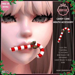 CANDYCANE MOUTH ACCESSORY | RIGGED | VRCHAT ASSET