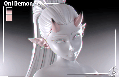 Oni Demon Set (3D Model Asset)(Commercial license)