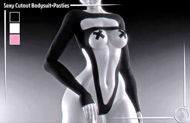 Sexy Cutout Bodysuit+Pasties (3D Model Asset)(Commercial license)