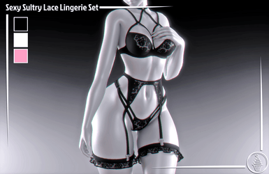 Sexy Sultry Lace Lingerie Set (3D Model Asset)(Commercial license)