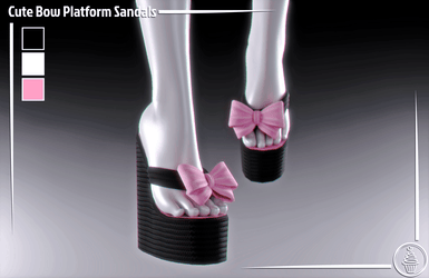 Cute Bow Platform Sandals (3D Model Asset)(Commercial license)