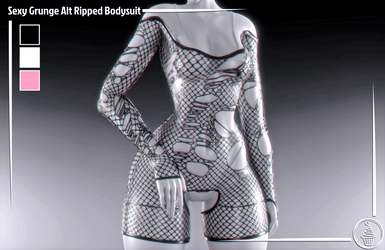 Sexy Grunge Alt Ripped Fishnet Bodysuit (3D Model Asset)(Commercial license)