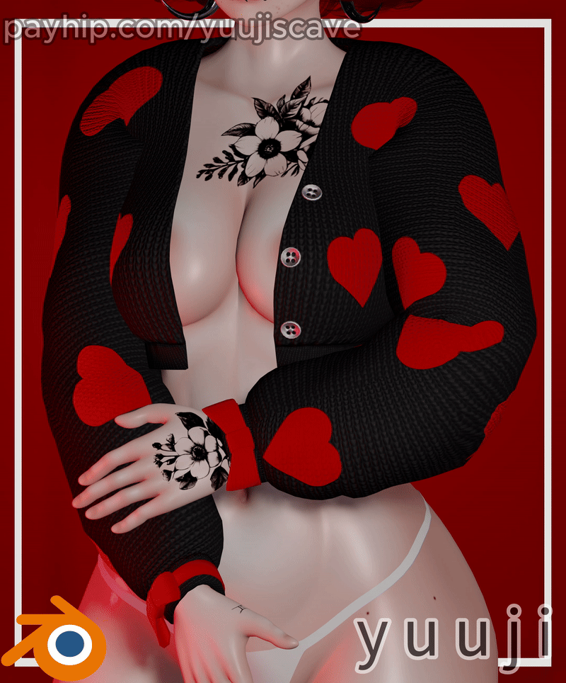 | Heart Cardigan | YS .032 - VrChat Asset -