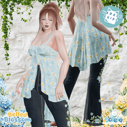Belled Blossom - 3pc Spring Bell Bottom Jean Set - EGirl