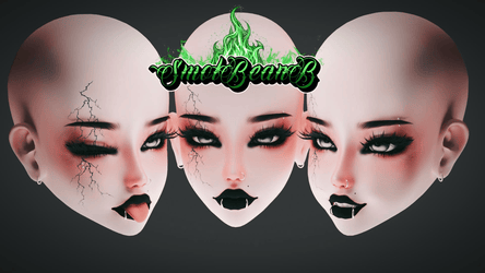 Simple Dark Makeup For Fem. Aki Head