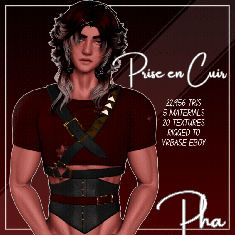 "Prise en Cuir" - Top, Harness, Corset for VRChat