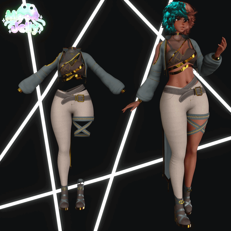 Astral Drifter | Nomad Outfit, Crop Jacket, Wrap Top, Laced Boots