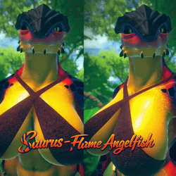 Saurus - Flame Angelfish - Texture & Material PC VRCHAT