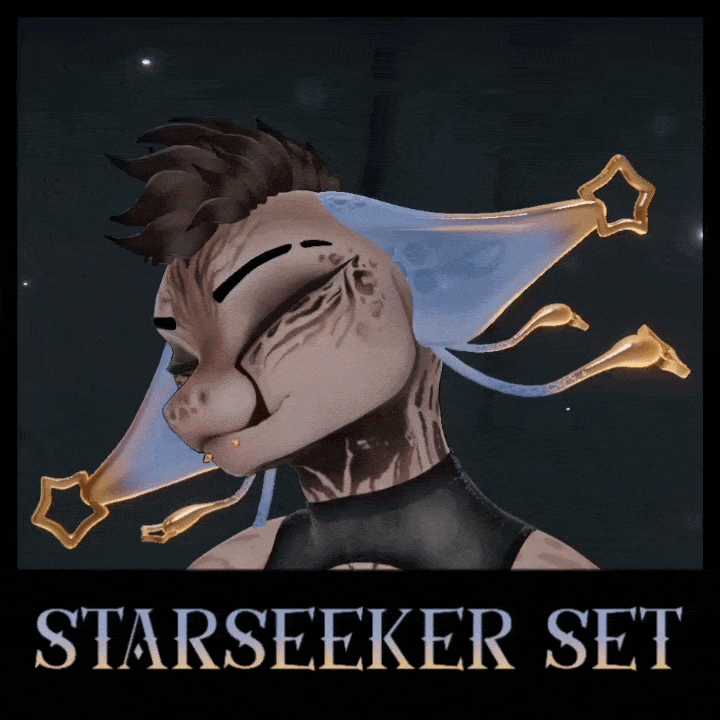 StarSeeker Set - VRChat Alien Furry Tail and Ears Set